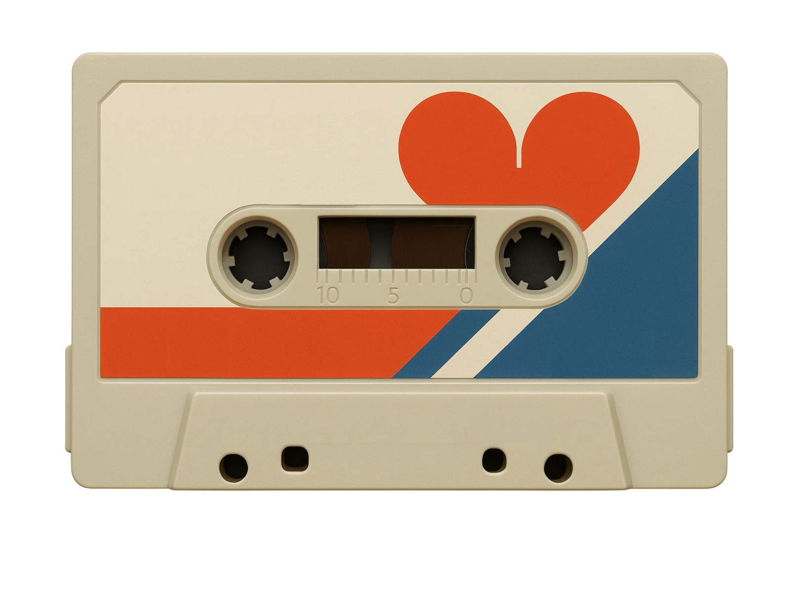 Decorative cassette tape with heart